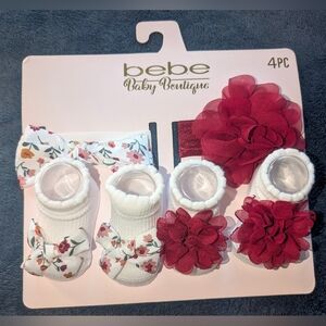 bebe baby boutique bootie + headband set👶